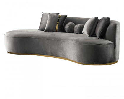 Nova Ella Velvet Chaise Lounge - Gray