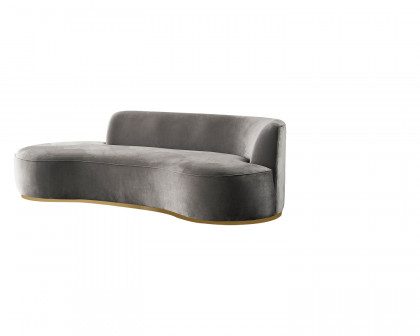 Nova Ella Velvet Chaise Lounge - Gray