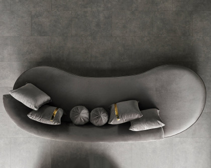 Nova Ella Velvet Chaise Lounge - Gray