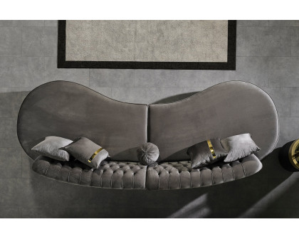 Nova Ella Velvet Curved Sectional - Gray