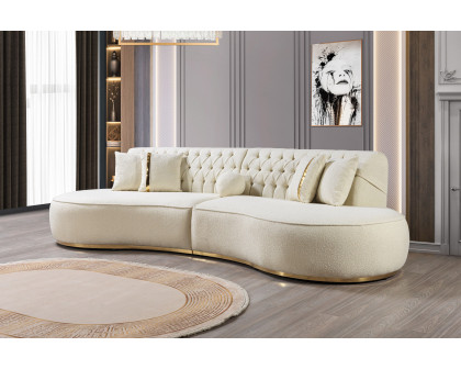 Nova Ella Boucle Curved Sectional - Ivory