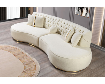 Nova Ella Boucle Curved Sectional - Ivory