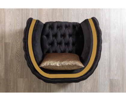 Nova Fanci Velvet Chair - Black