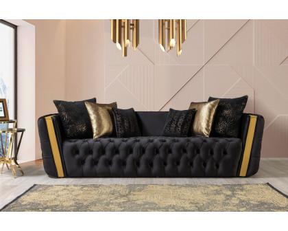 Nova Fanci Velvet Sofa & Loveseat - Black