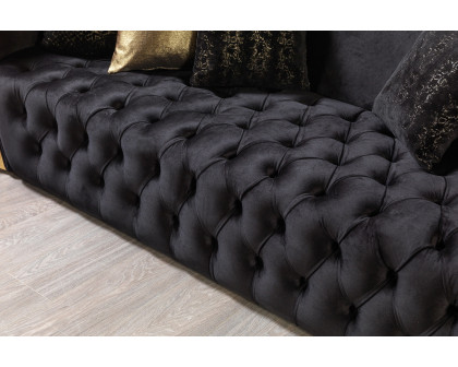 Nova Fanci Velvet Sofa & Loveseat - Black