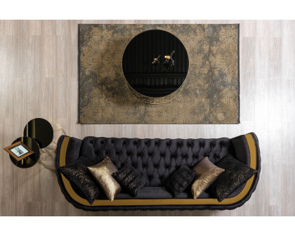 Nova Fanci Velvet Sofa & Loveseat - Black