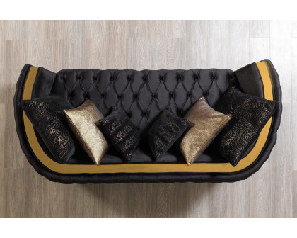 Nova Fanci Velvet Sofa & Loveseat - Black