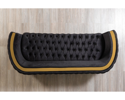 Nova Fanci Velvet Sofa & Loveseat - Black