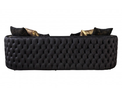 Nova Fanci Velvet Sofa & Loveseat - Black