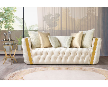 Nova Fanci Velvet Sofa & Loveseat - Ivory