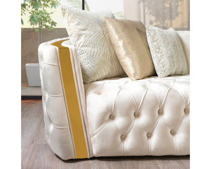 Nova Fanci Velvet Sofa & Loveseat - Ivory