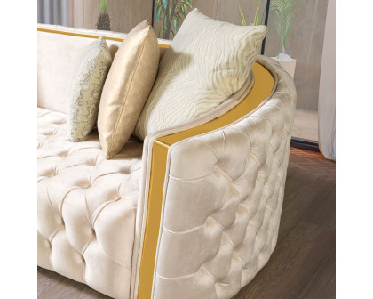 Nova Fanci Velvet Sofa & Loveseat - Ivory