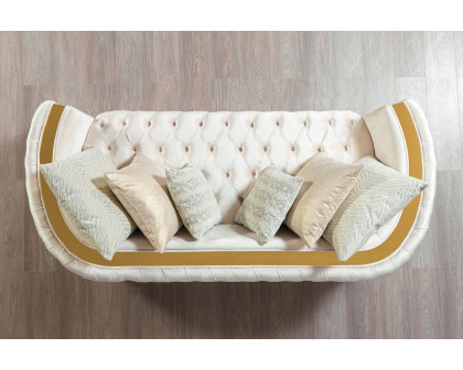 Nova Fanci Velvet Sofa & Loveseat - Ivory