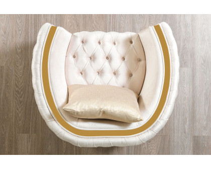 Nova Fanci Velvet Sofa & Loveseat - Ivory