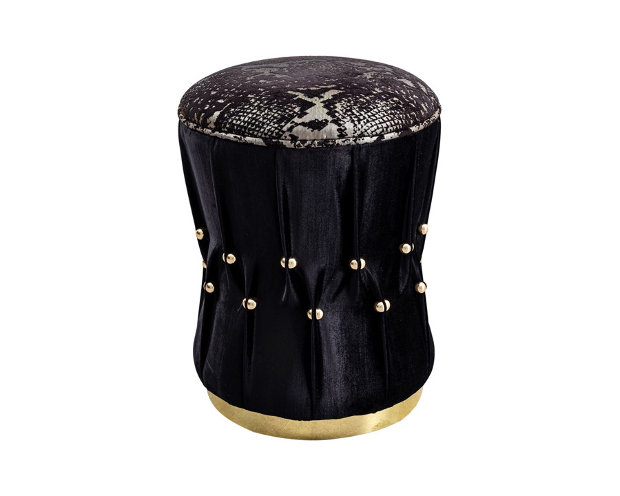 Nova - Giselle Black Velvet Stool