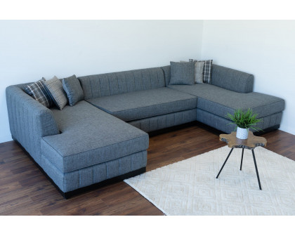 Nova - Grayson Gray Linen Double Chaise Sectional