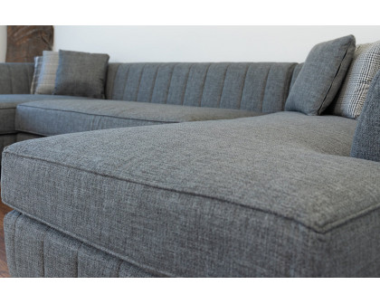 Nova - Grayson Gray Linen Double Chaise Sectional