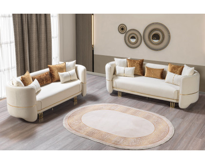 Nova - Helena Ivory Velvet Sofa & Loveseat