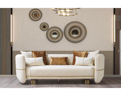 Nova - Helena Ivory Velvet Sofa & Loveseat