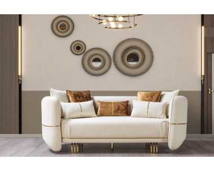 Nova - Helena Ivory Velvet Sofa & Loveseat