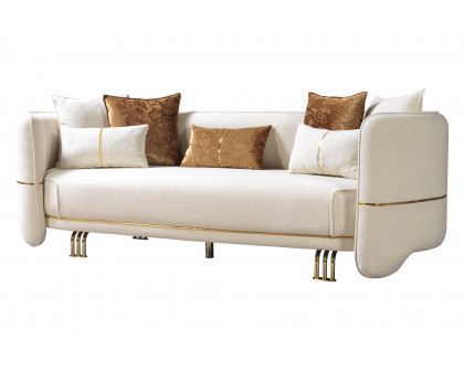 Nova - Helena Ivory Velvet Sofa & Loveseat