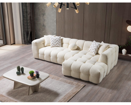 Nova Ivy Ivory Boucle RAF 110" Sectional