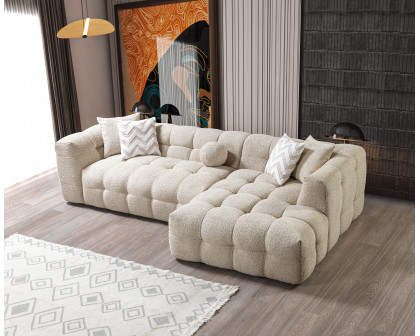 Nova Ivy Sand Boucle RAF 110" Sectional