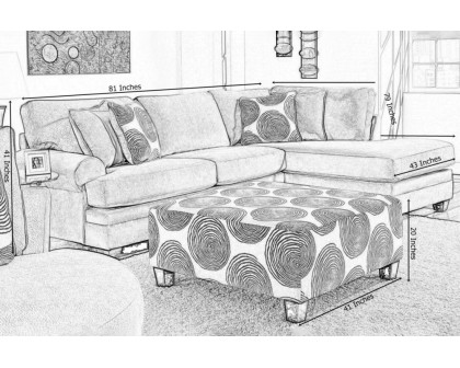 Nova Jamba Sectional - Mercury Smoke