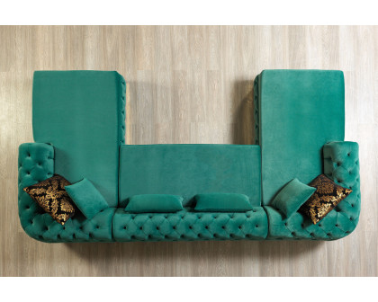 Nova - Jess Velvet Green Double Chaise Sectional