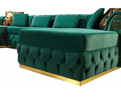 Nova - Jess Velvet Green Double Chaise Sectional