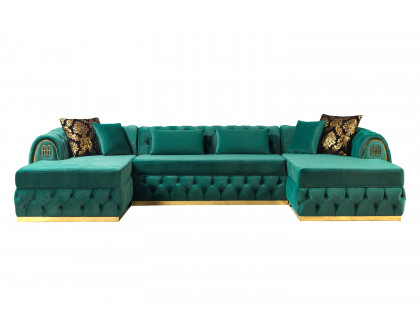 Nova - Jess Velvet Green Double Chaise Sectional