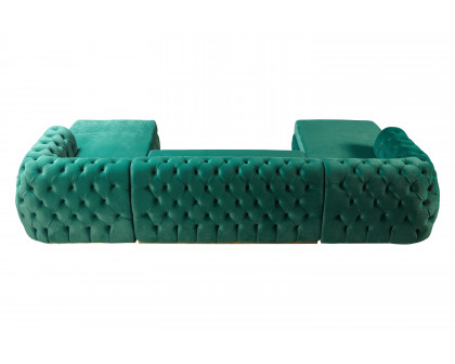 Nova - Jess Velvet Green Double Chaise Sectional