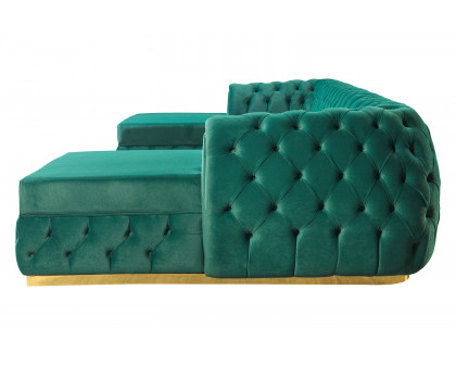 Nova - Jess Velvet Green Double Chaise Sectional