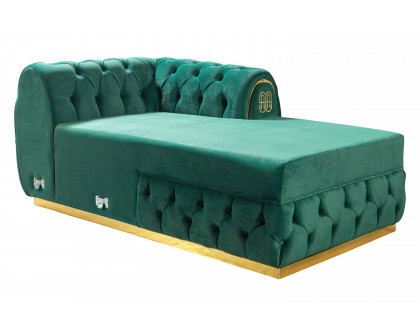 Nova - Jess Velvet Green Double Chaise Sectional