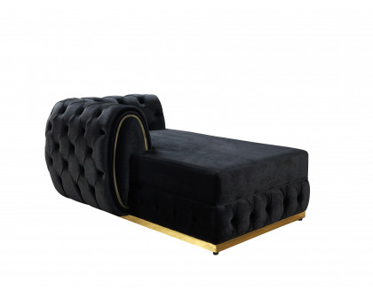 Nova Jessie Black Velvet Double Chaise 138" Sectional