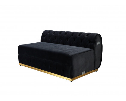 Nova Jessie Black Velvet Double Chaise 138" Sectional