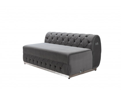 Nova Jessie Gray Velvet Double Chaise 138" Sectional