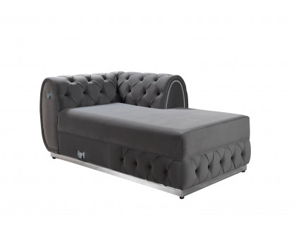 Nova Jessie Gray Velvet Double Chaise 138" Sectional