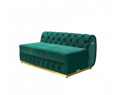 Nova Jessie Green Velvet Double Chaise 138" Sectional