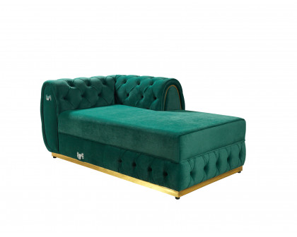 Nova Jessie Green Velvet Double Chaise 138" Sectional