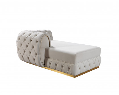 Nova Jessie Ivory Velvet Double Chaise 138" Sectional