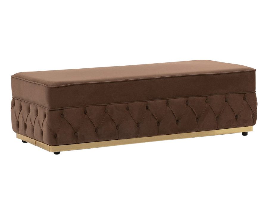 Nova - Jester Mocha Velvet Rectangle Ottoman