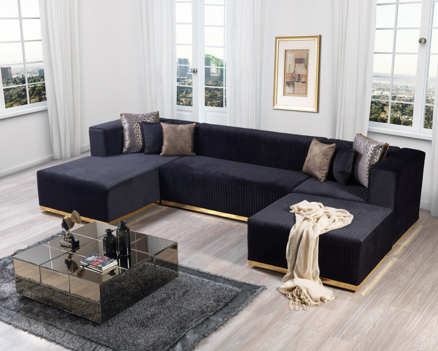 Nova - Juliana Velvet 4-Piece Sectional