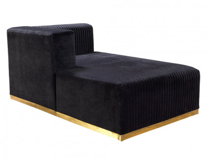 Nova Juliana Velvet 4-Piece Sectional - Black