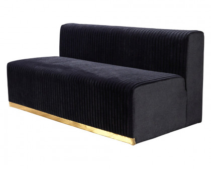 Nova Juliana Velvet 4-Piece Sectional - Black