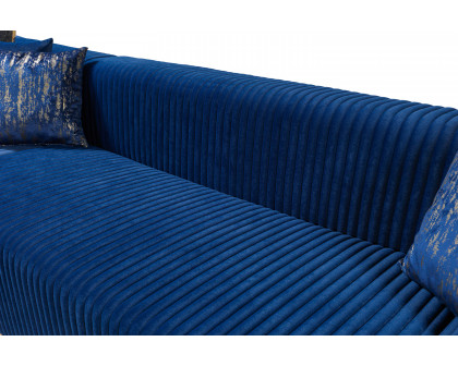 Nova Juliana Velvet 4-Piece Sectional - Blue