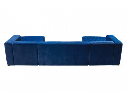 Nova Juliana Velvet 4-Piece Sectional - Blue