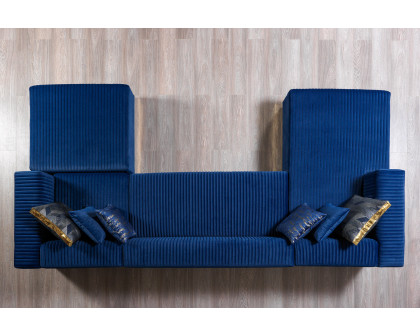 Nova Juliana Velvet 4-Piece Sectional - Blue