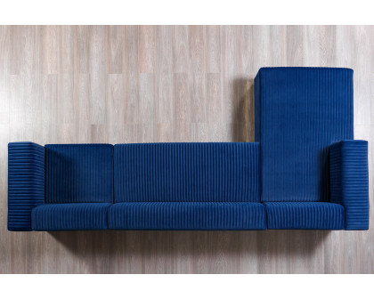 Nova Juliana Velvet 4-Piece Sectional - Blue