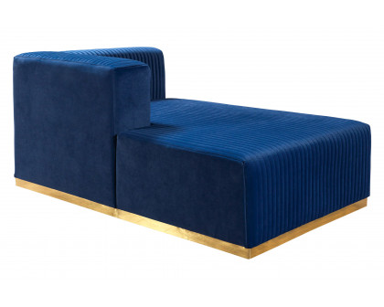 Nova Juliana Velvet 4-Piece Sectional - Blue